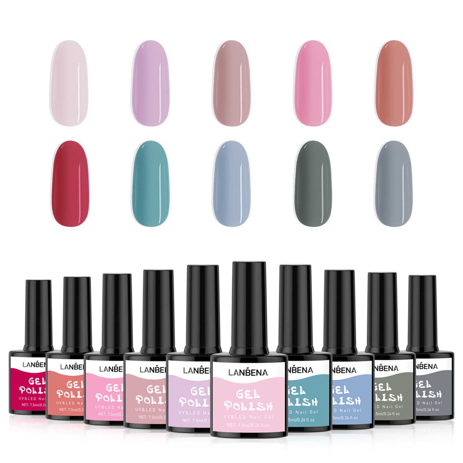 LANBENA GEL NAIl Polish KIT LOCOLORS nail polish 10 color set 7.5ml*10
