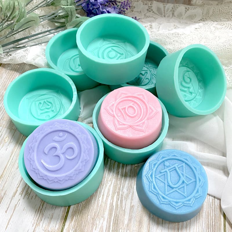 European Yoga Pattern OM Symbol Energy Stone Meditation Six-Pointed Star Silicone Mold Handmade Soap Drop Silicone Mold