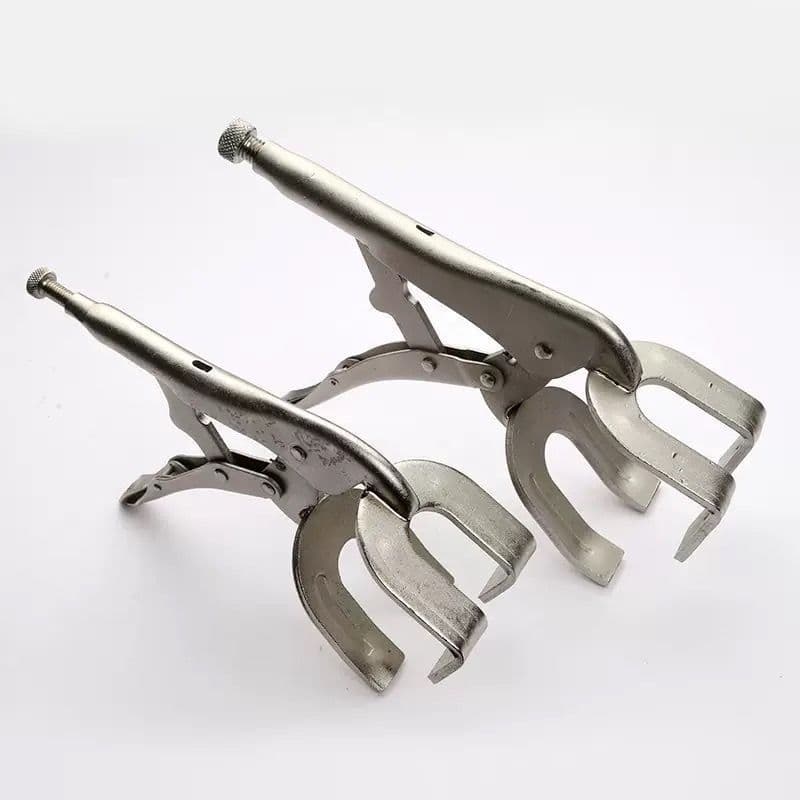 Multi-functional heavy-duty pipe welding locking pliers, extra thick 11-inch, 9-inch industrial clamp fixed welding clamp, mite removal pad.
