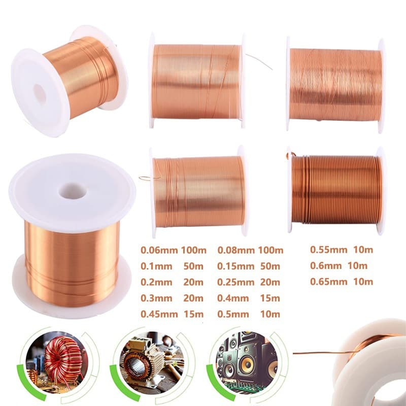Electromagnet Motor Polyurethane Perpetual Motion Coil High-Temperature Resistant Insulated Red Copper Transformer Experimental Enameled Wire Pure Copper