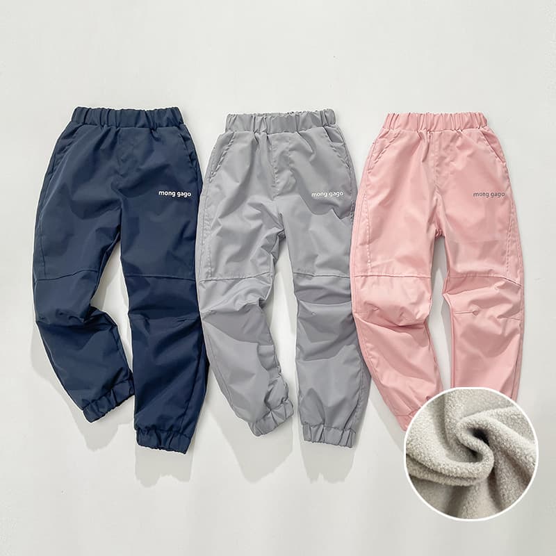 Children's Windproof Waterproof Fleece Lined Ski Pants Spring Autumn Warmth Snow Sports Trousers for Girls And Boys