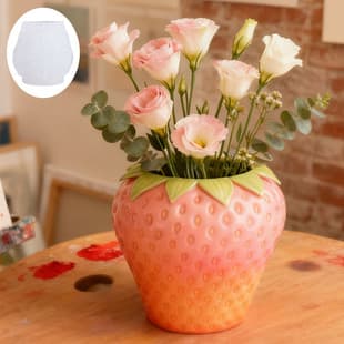 Strawberry Pattern Cement Plaster Cup Mold DIY Resin Storage Cup Flower Pot Decoration Silicone Mold