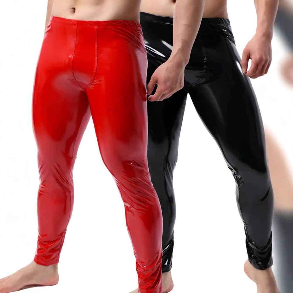 Wholesale wowhomme New PU Leather Pants Dance Tight Pants Super Shiny Sport Pants Motorcycle Pants WH63