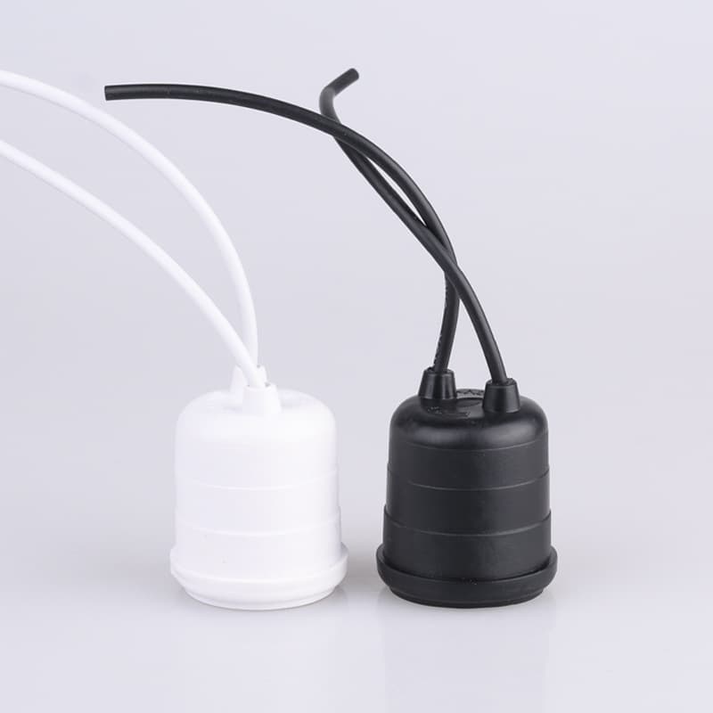Southeast Asia (Thailand, Cambodia, Myanmar) waterproof E27 screw-type lamp head, black and white waterproof soft PVC lamp head