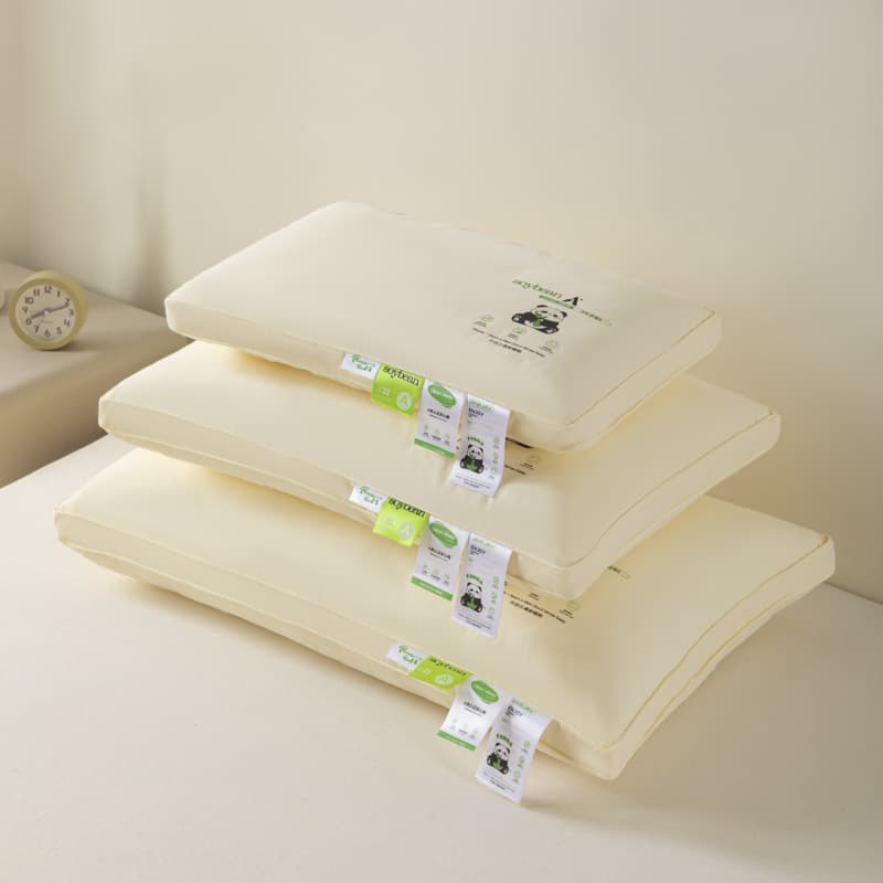 Class A Mother and Baby All-Cotton Panda Soybean Protein Parent-Child Pillow Series, Hotel Feather Silk Version Parent-Child Low Pillow Neck Support