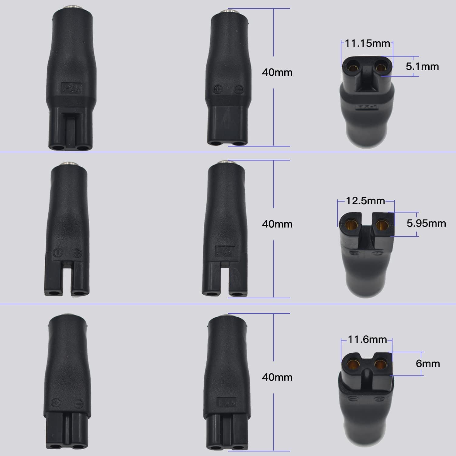 Charging Adapter 5.5*2.1 Female to Dual Hole Adapter and Pentium to 5521 Female 8-in-1 Kit