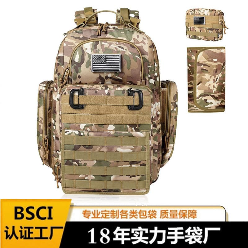 Europe and America Hot Selling Camouflage Tactical Dad Diaper Bag Waterproof Oxford Mom Bag with Changing Pad Baby Bag