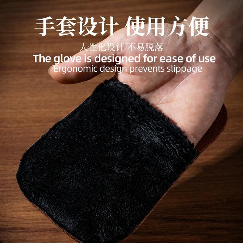 PVC Faux Wool Velvet Shoe Polishing Glove Factory Wholesale, Durable Cleaning and Shoe Polish Applicator for Leather Shoes