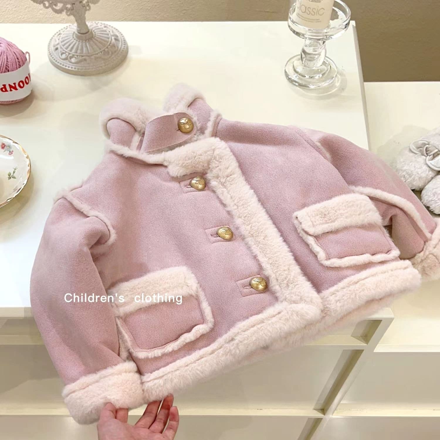 2025 new girls' fleece-lined thick princess tops, stylish winter outfits for toddlers