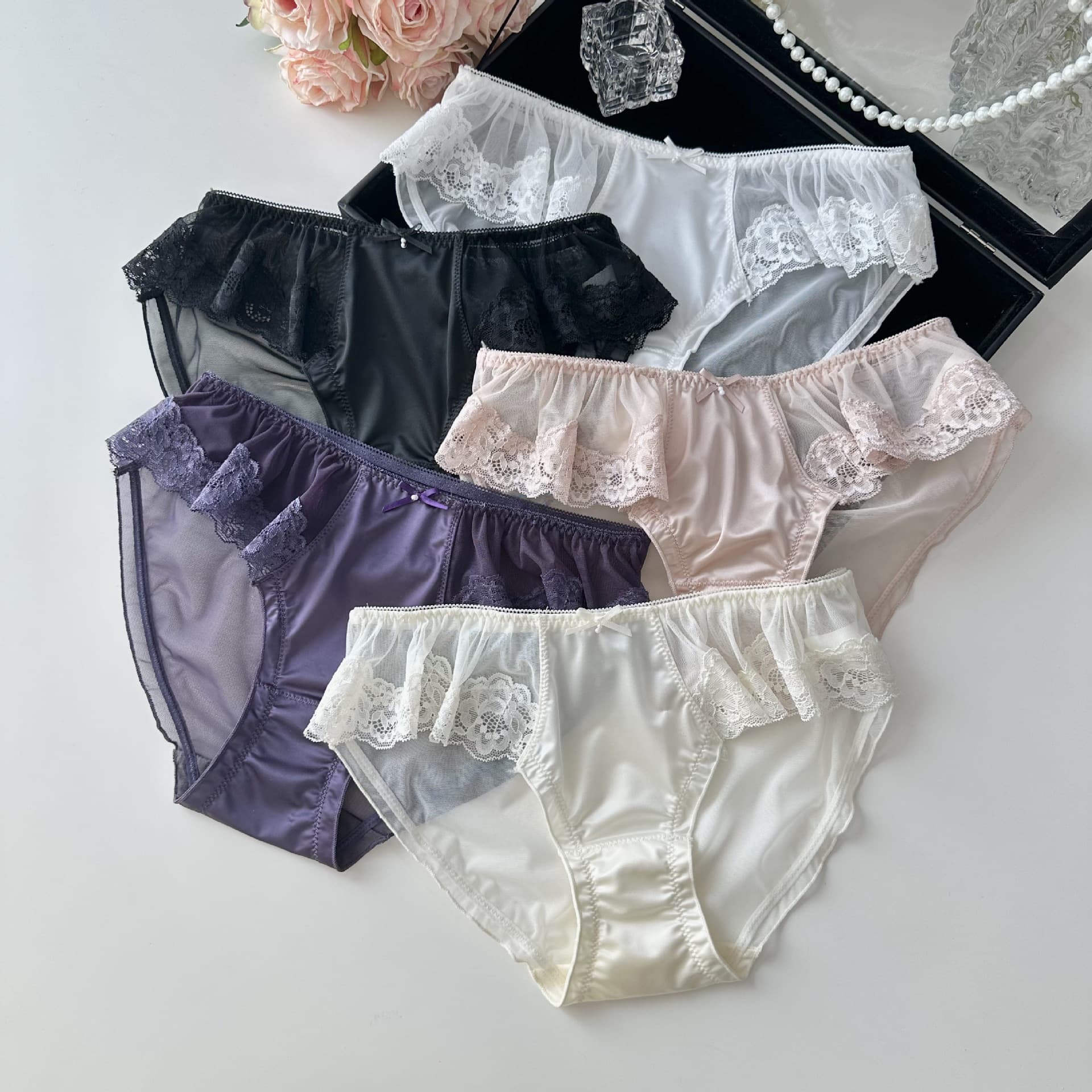 Morning Haze European and American Sexy Lace Panties Women Breathable Mesh Triangle Panties Low Waist Pure Desire Temptation Women's Panties