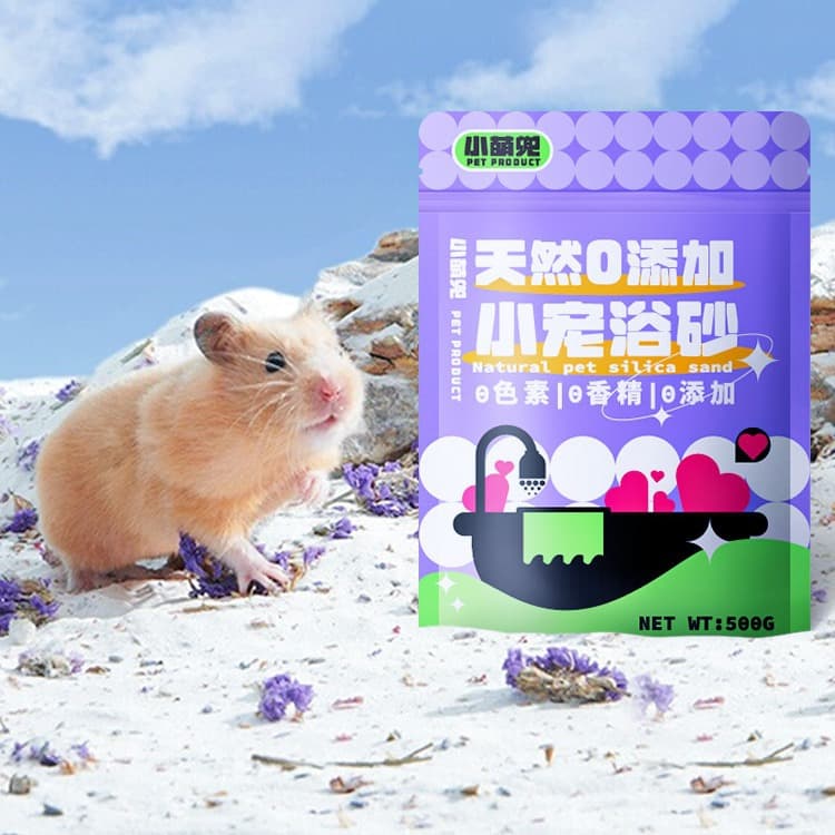 Hamster Bath Sand, Antibacterial, Deodorizing, Natural Silica Sand, for Syrian Hamsters, Bath Sand, Urine Sand, Floral Scent, Bathing Sand Supplies