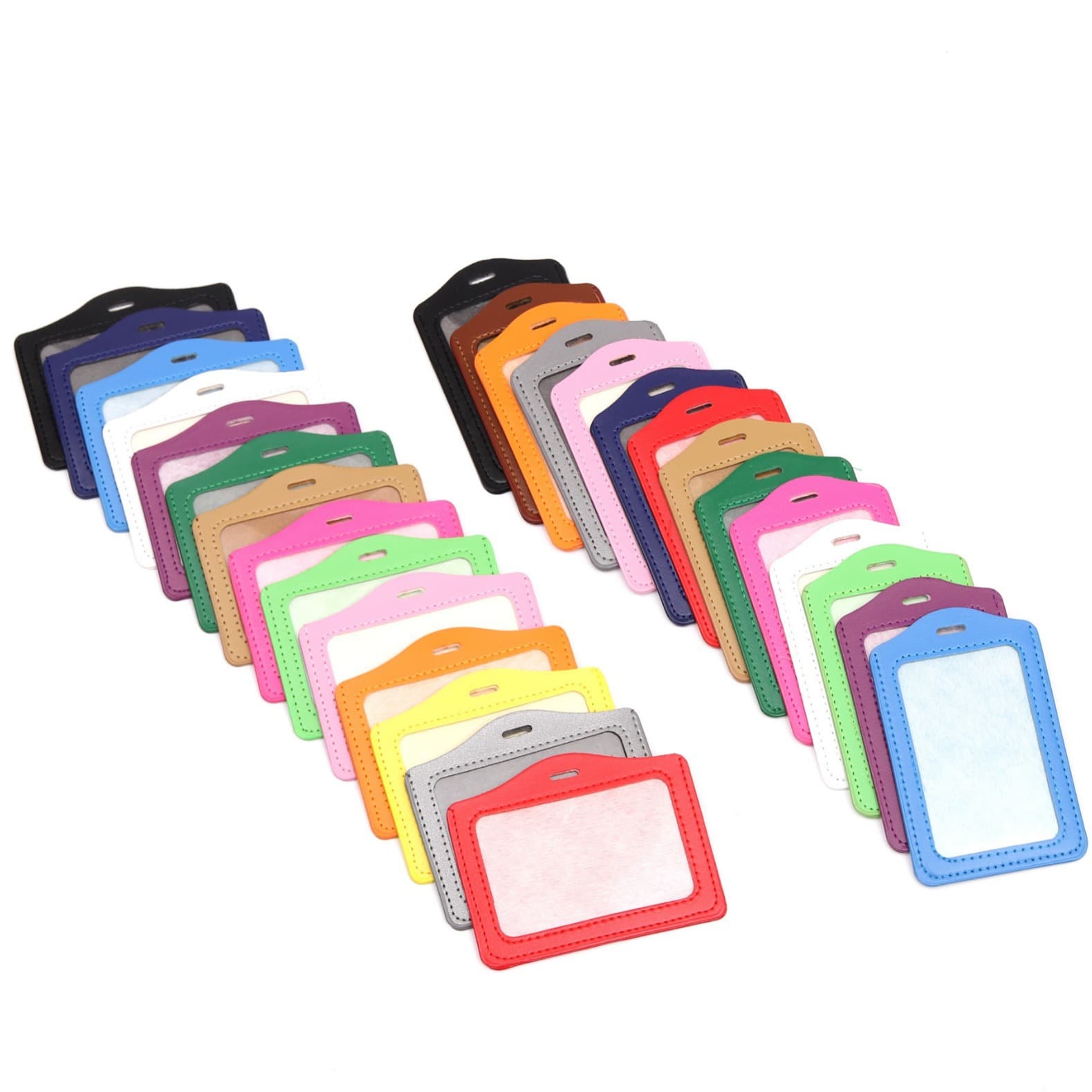 Faux Leather Card Holder Student ID Badge Holder Leather Work Badge Case Exhibition Badge Factory ID Card Holder