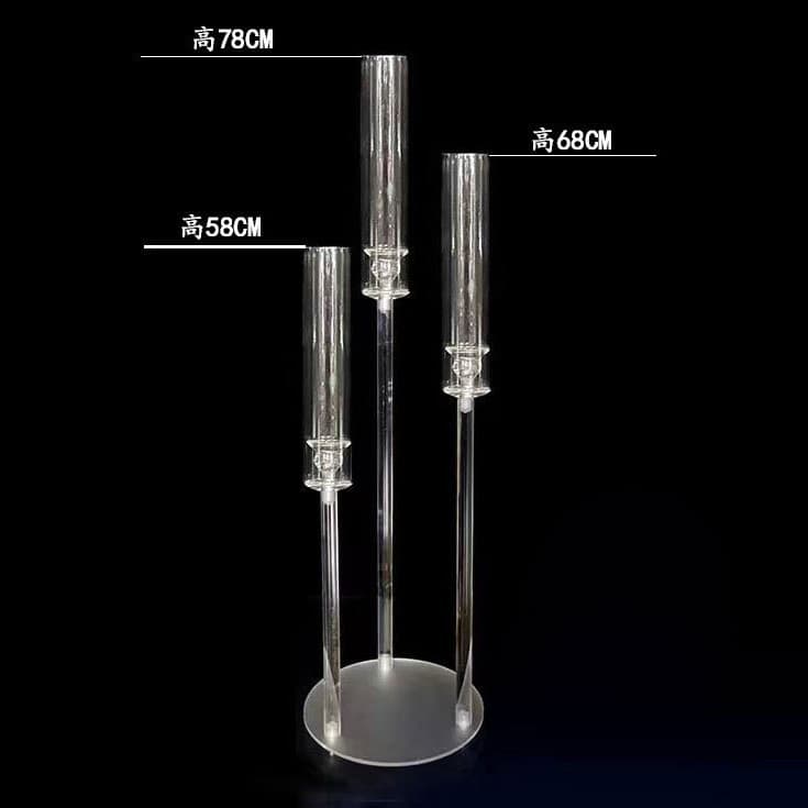Wedding Prop Transparent Acrylic Candle Holder, High Clarity, Aisle Wedding T-Stage Decoration, Ornament for Wedding Setup