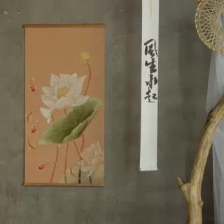 Bamboo silk persimmon Ruyi double-sided hanging painting decorative painting entrance painting living room painting Chinese style universal