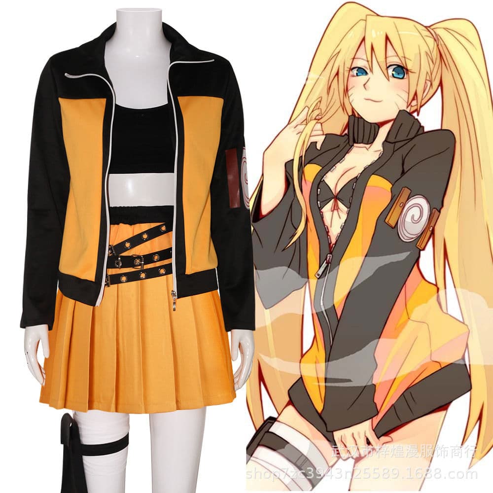 Naruto Shippuden Cosplay Uzumaki Naruto Genderbend Female Cosplay Anime Convention Performance Costume In Stock
