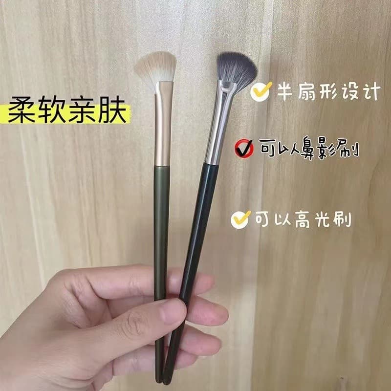 Amazon Cross-Border Hot Selling Nose Contour Brush Sickle Shape Sculpting Brush Slanted Head Small Fan Shadow Nose Bridge Highlighting