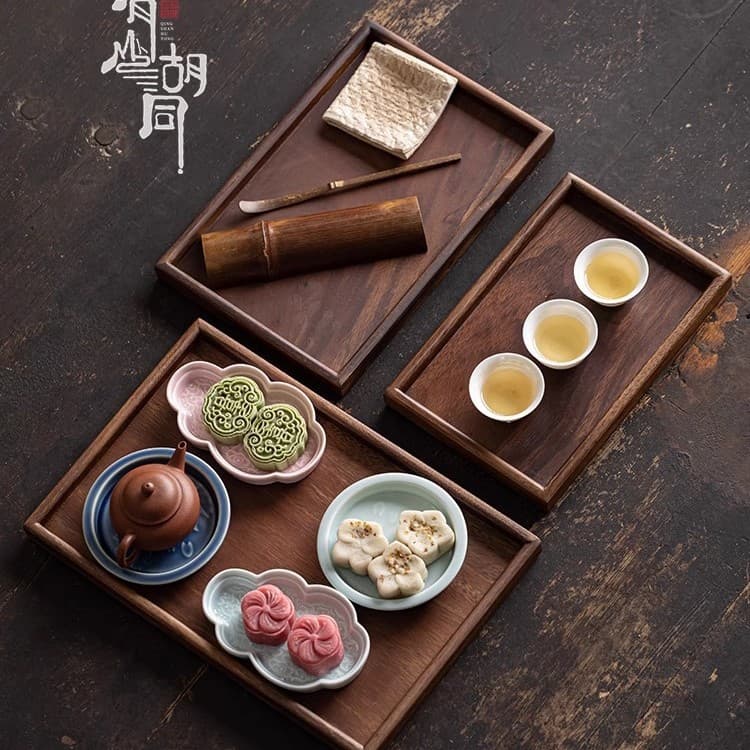 Walnut Rectangular Coffee Tray, Home Fruit Tray, Tea Snack Plate, Kung Fu Tea Set Accessories, Tea Tray