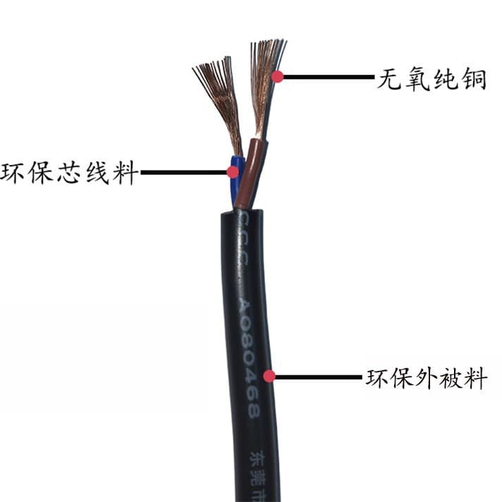 [National Standard Wire] RVV 3C Certified 2*0.5mm² for LED Lighting, In Stock Direct Supply, Flame-Retardant LED Specific