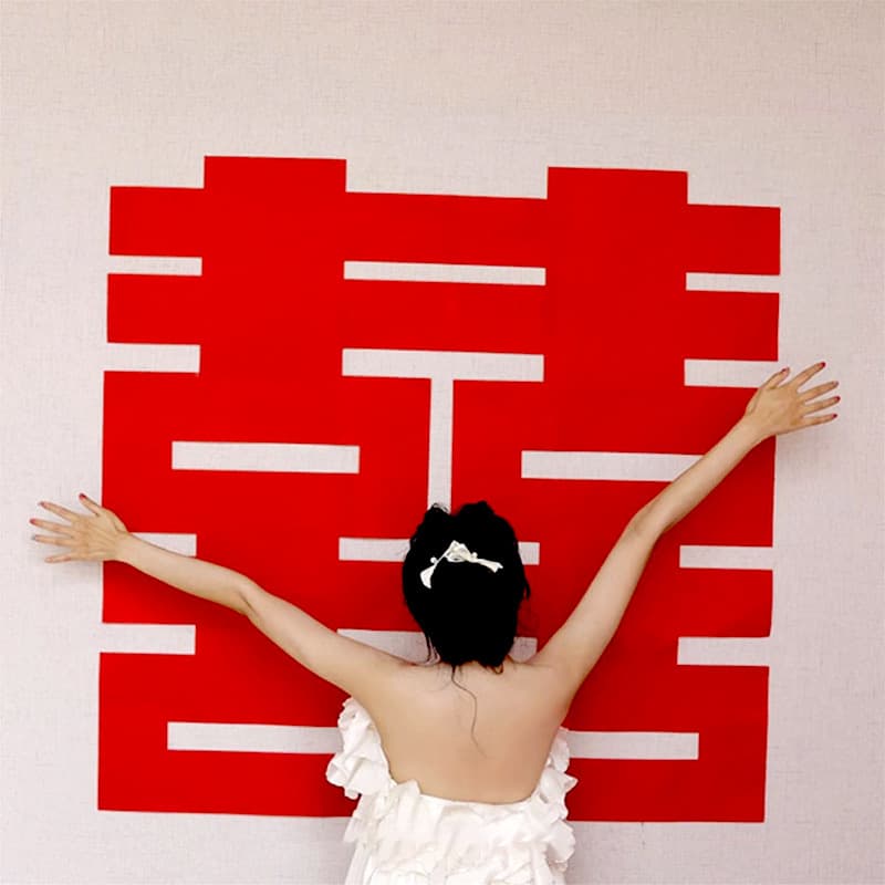 Extra Large Double Happiness Character Stickers for Weddings, Bedroom Door Stickers, Wedding Decoration Sets, Wholesale