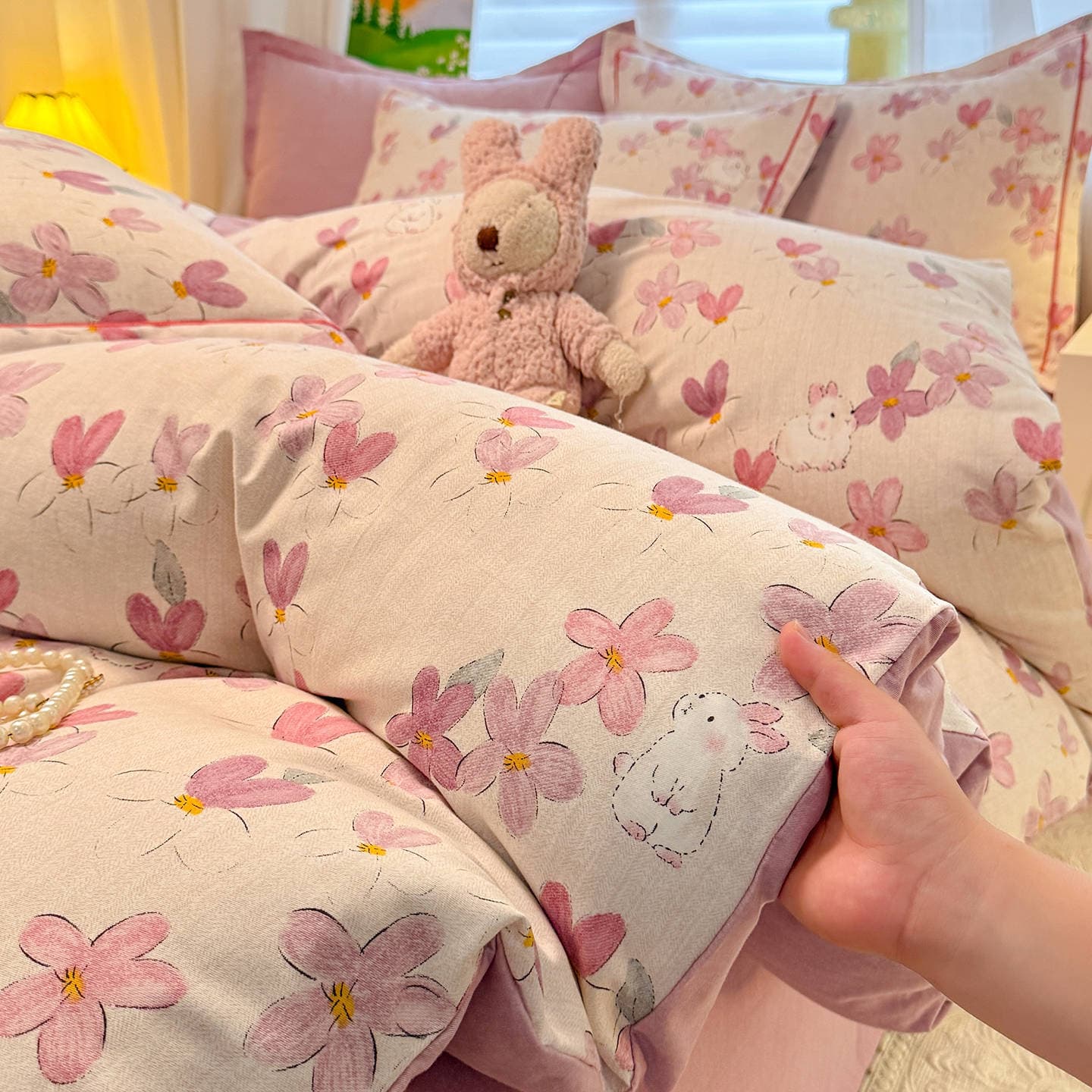 Pure Cotton Thick Brushed Duvet Cover Single 100% Cotton Winter 1.5m Single Quilt Cover 180x220 Bed Sheet Three-Piece Set