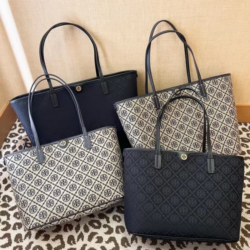 TB Vintage Canvas Tote Bag Fashionable Large Capacity Perry Mini Shopping Bag for Women