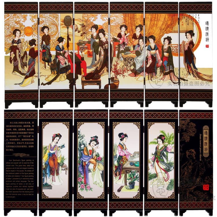Desktop Lacquer Screen Decoration Chinese Style Gift for Overseas Home Ornament Featured Craft Souvenir