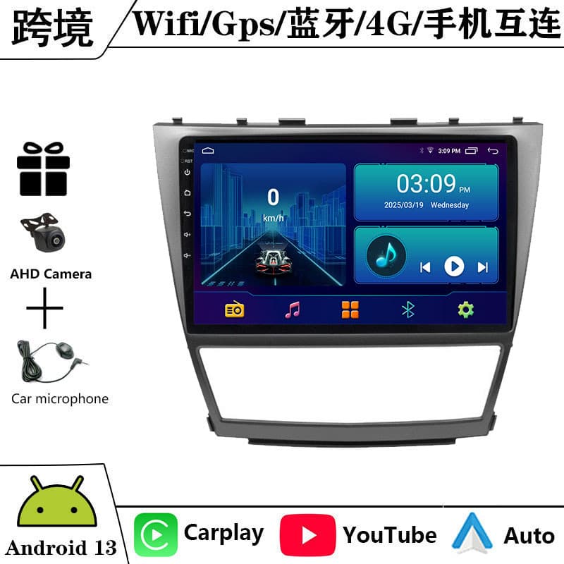 10-inch Android Large Screen Navigation GPS Bluetooth Reverse Camera CarPlay for 2006-2011 Toyota Camry