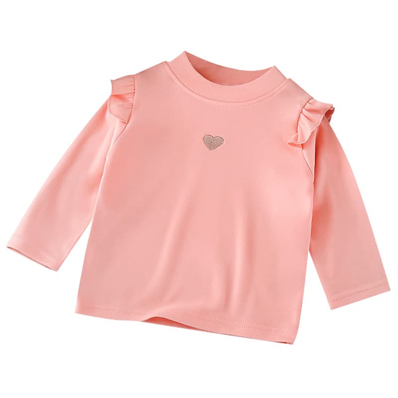 Children's Long-Sleeve T-Shirt Autumn New Korean-Style Velvet Baby Top Girls' Thermal Base Layer Shirt Wholesale