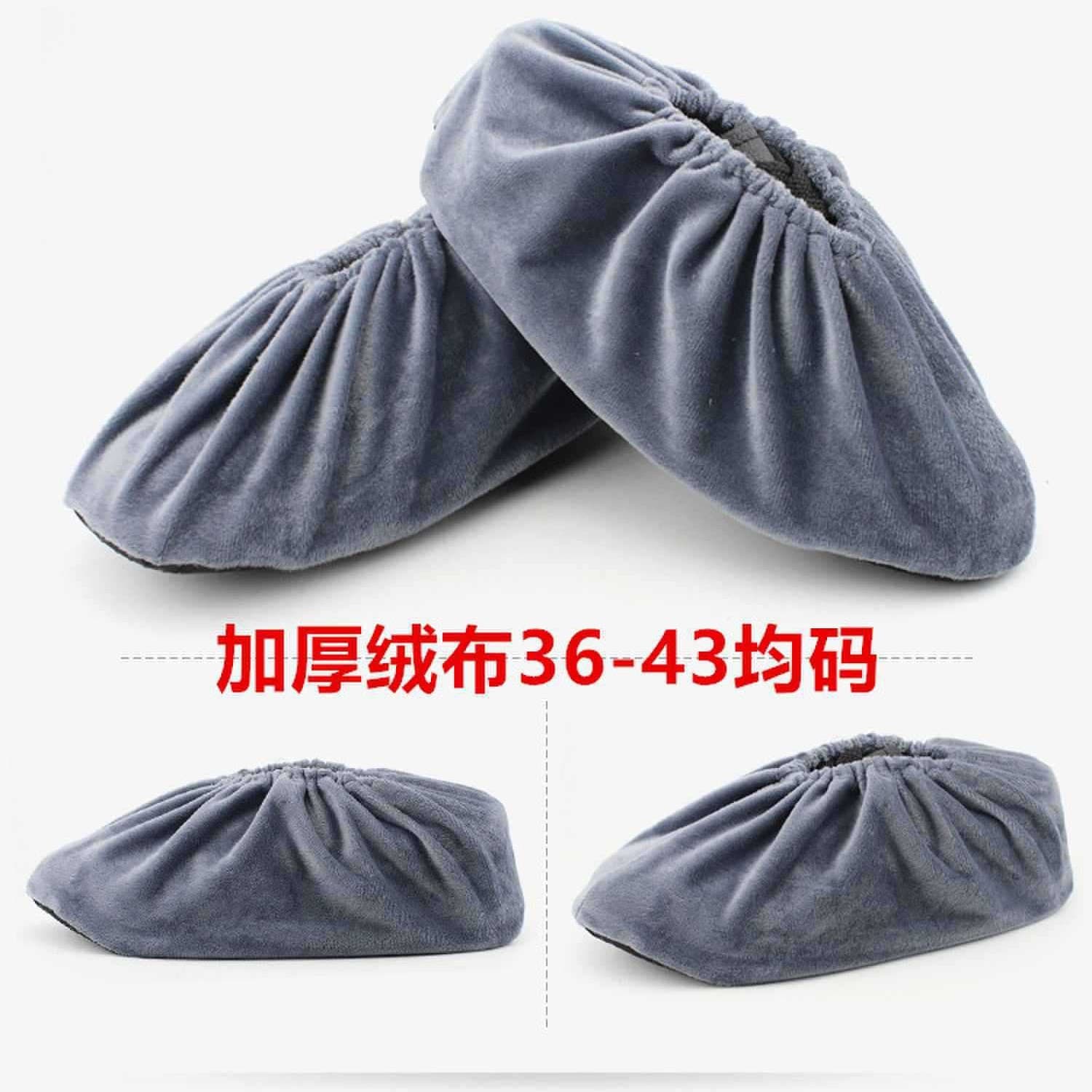 Retail purchase: flannel shoe covers, anti-slip wear-resistant, indoor adult non-slip sole, thickened cloth rubber covers for home use