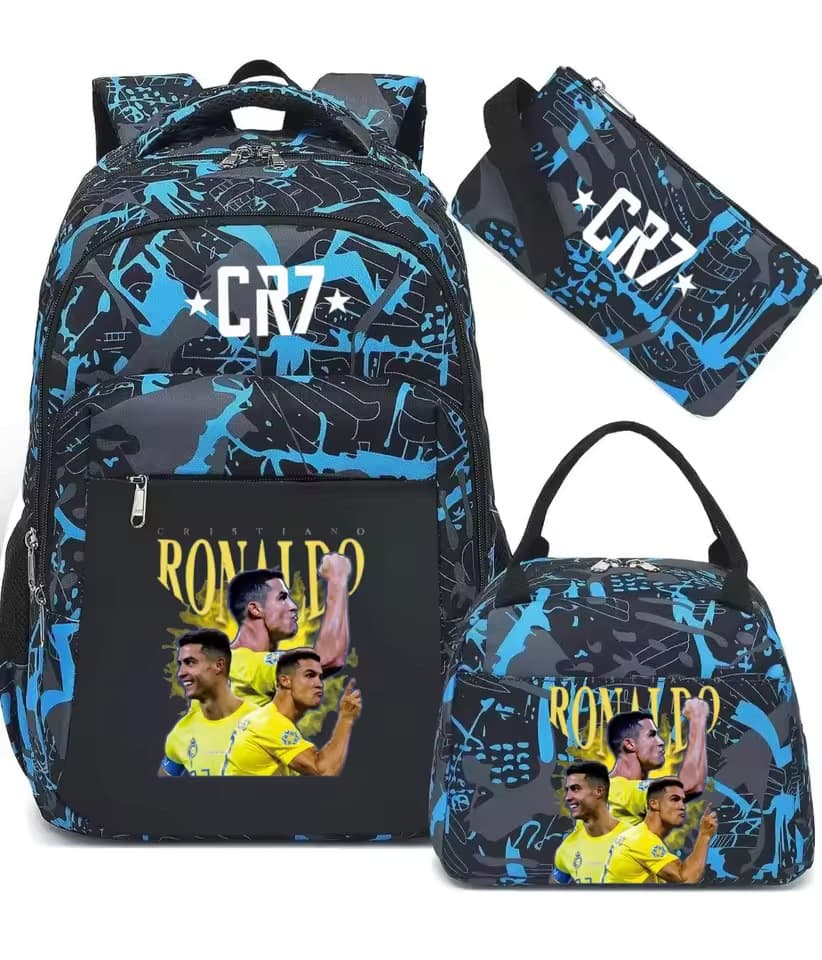 CR7 Backpack School Bag Travel Laptop Backpack with Snake Pattern for Teenagers Students