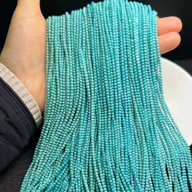 Turquoise raw stone beads, loose beads for DIY, 2mm millet beads, natural unenhanced gemstone accessories, turquoise