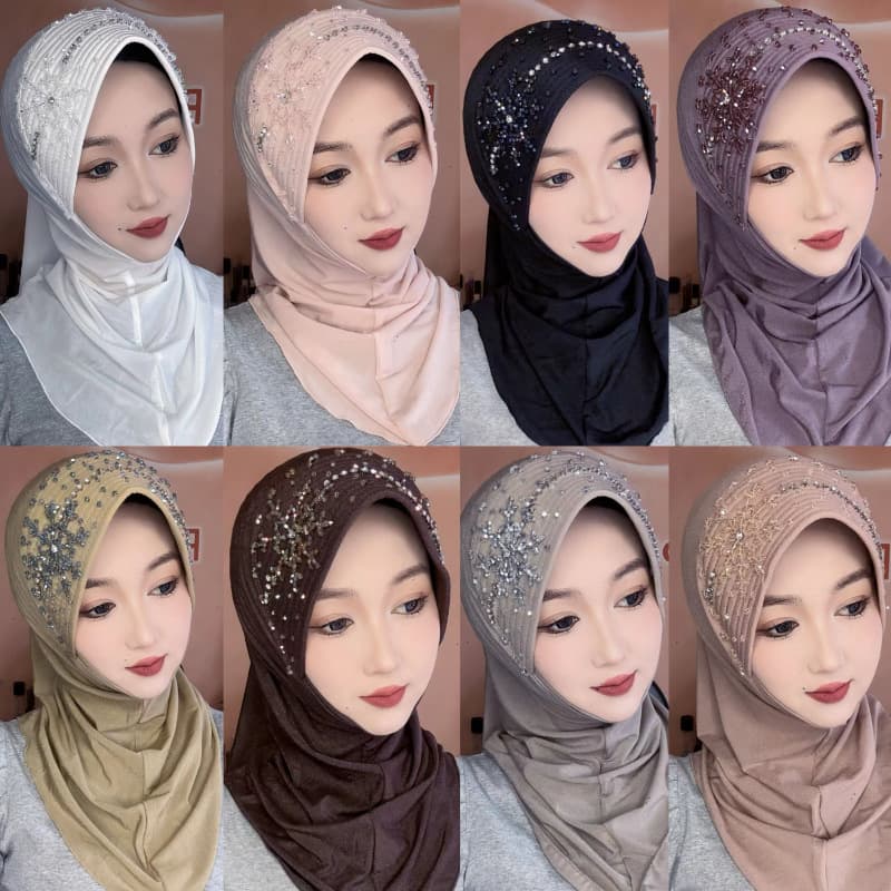 New Star Tao Sha Soft Brim Hat (Sponge Brim Snowflake) Pullover Style Scarf Veil Head Cover