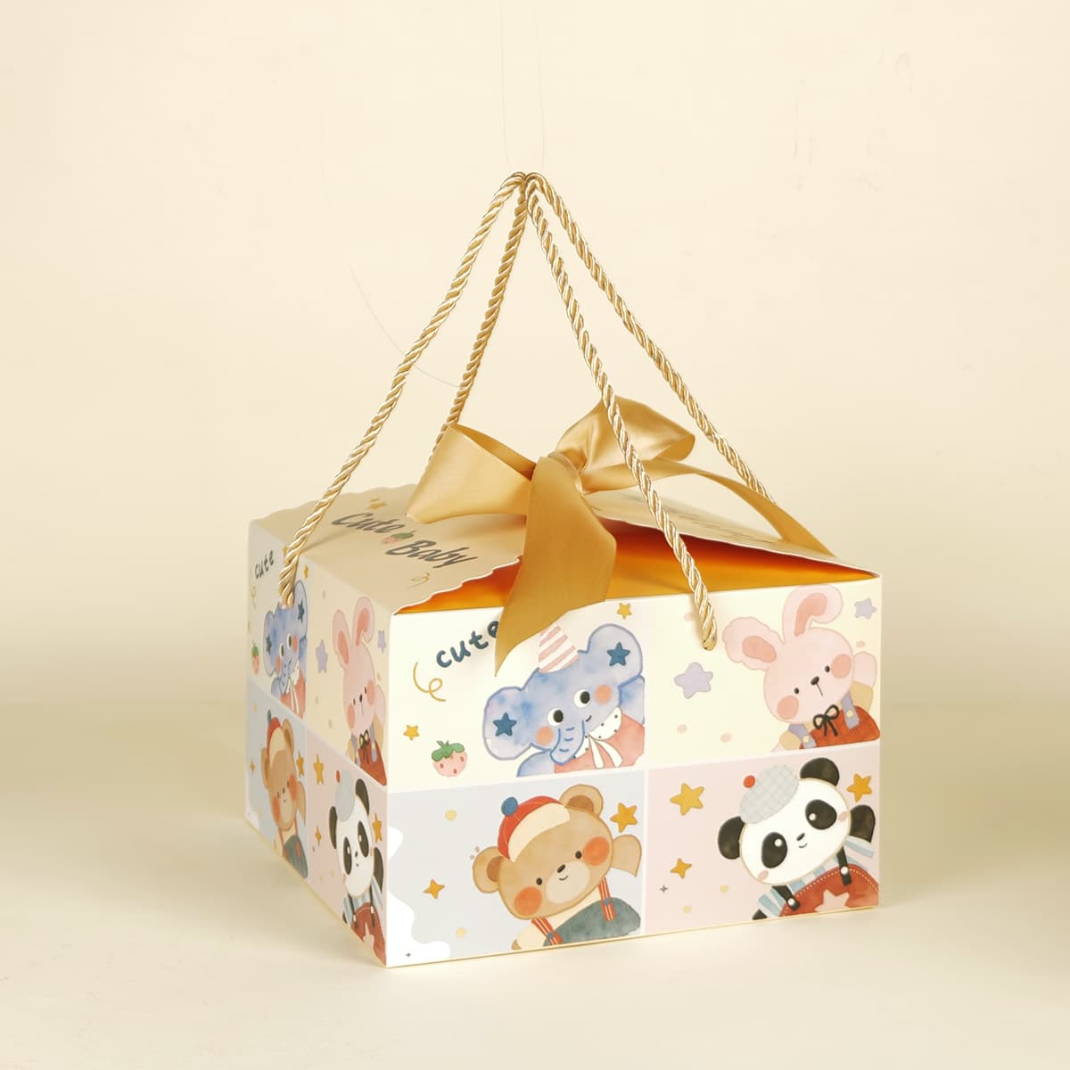 One-Month-Old Cartoon Gift Box for Baby Full Moon or First Birthday, Large-Capacity Cake Box, Birthday Party Return Gift Box, Candy Box
