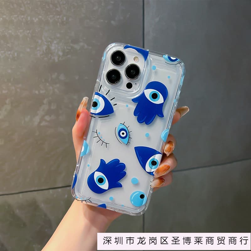 European and American Style Personalized Blue Eyes Compatible with iPhone 15 Shockproof 14/13 Apple 16 Pro Max Phone Case 12/11