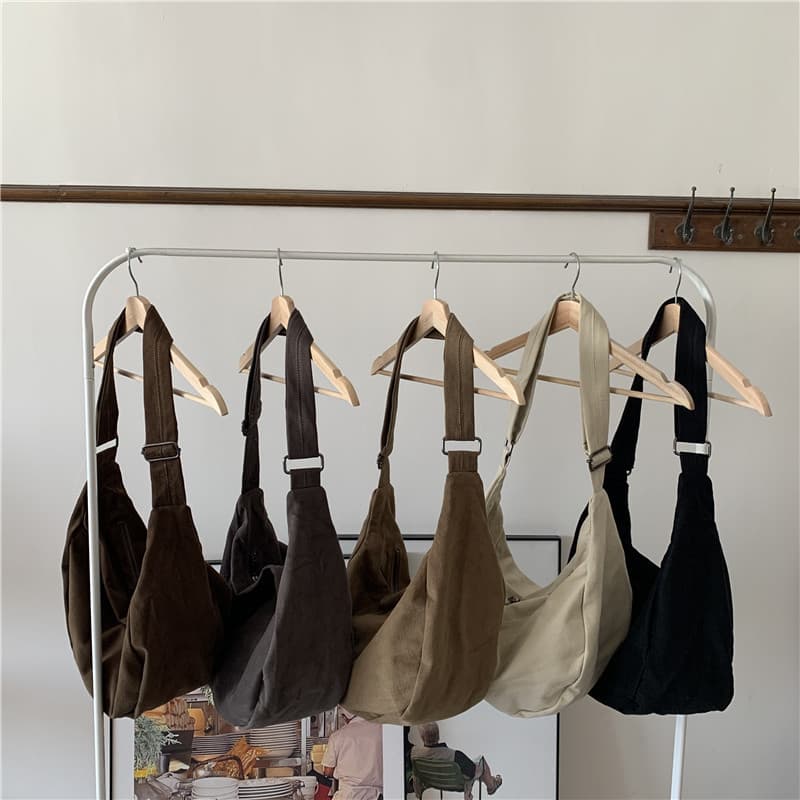 Vintagecoffee Hongkong Style Crossbody Bag Large Capacity Autumn/winter New Arrival Harajuku Style Canvas Shoulder Bag Trendy