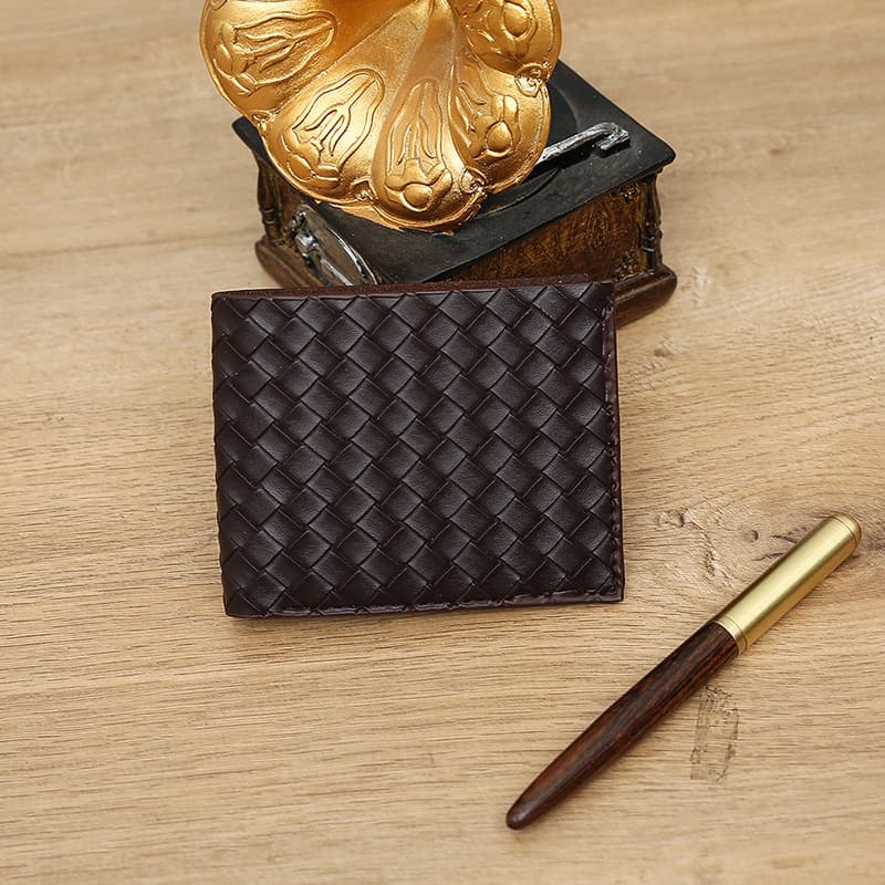 AliExpress Wallet Woven Short Wallet Youth Money Clip Card Holder Multifunctional Horizontal Men's Bag