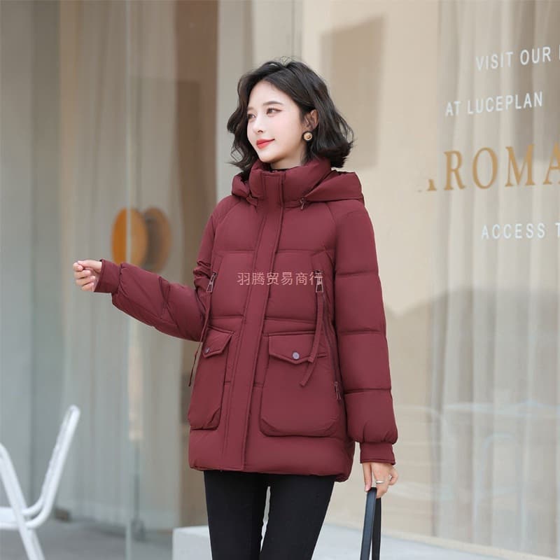 Mother Winter Cotton Jacket Winter Mid-Length New Middle-Aged and Elderly Cotton Coat Stylish Thickened Warm Cotton Jacket Outerwear Fashionable