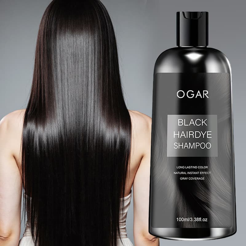 TEMU Best Seller Black Hair Dye Shampoo Gentle Coloring Covers Gray Natural Black