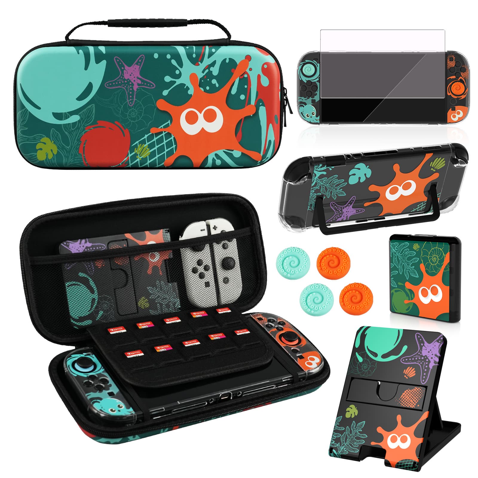 Compatible with Nintendo Switch 2 Console Splatoon Storage Case NS2 Host Protective Box Switch Stand Hard Case