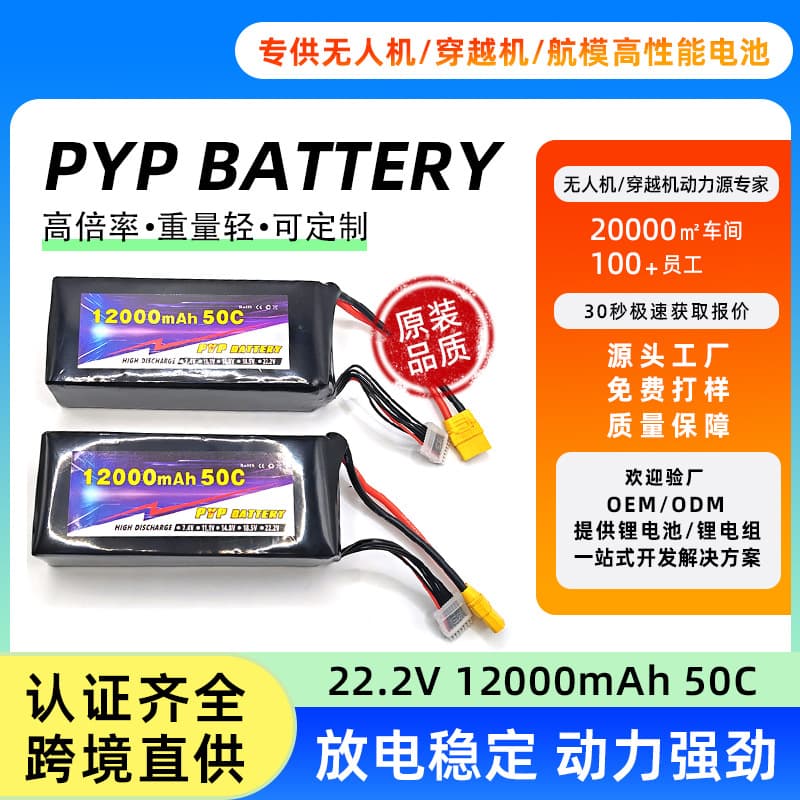 Customizable 6S22.2V12000mAh50C FPV remote control car, boat, model aircraft, and drone lithium battery pack polymer