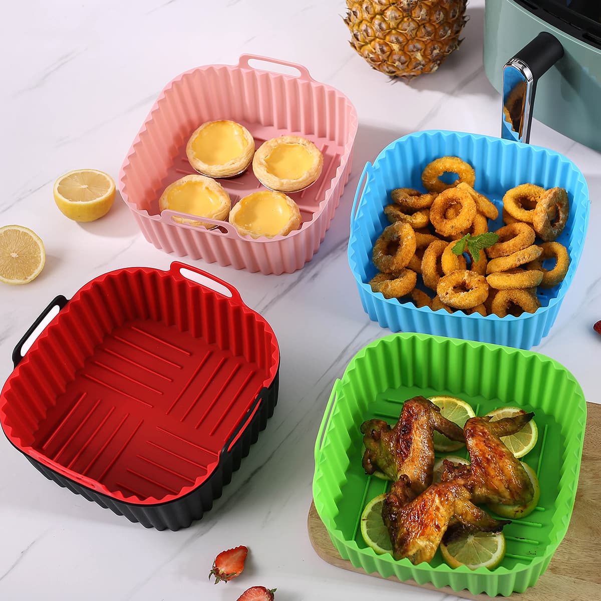 Silicone Baking Mat Air Fryer Tray New Square Oven Baking Pan Pastry Tray
