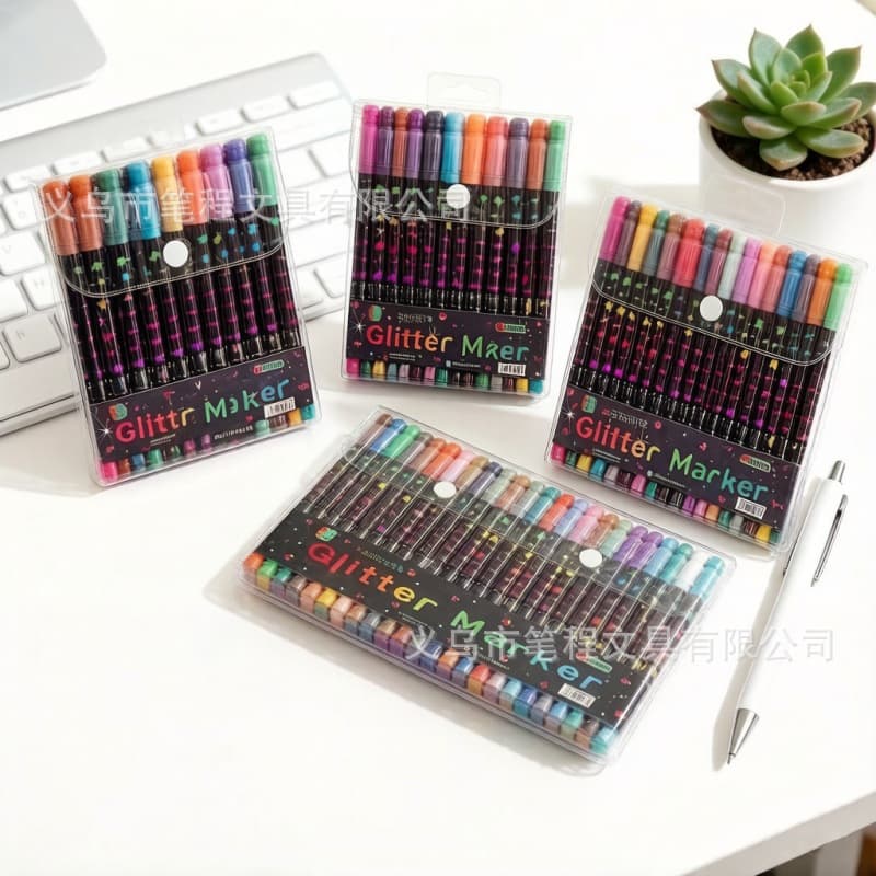 Dual-Head Dual-Color Flash Marker Journal Pen Watercolor Pen for Elementary Students Art Fluorescent Pen DIY Graffiti Pen