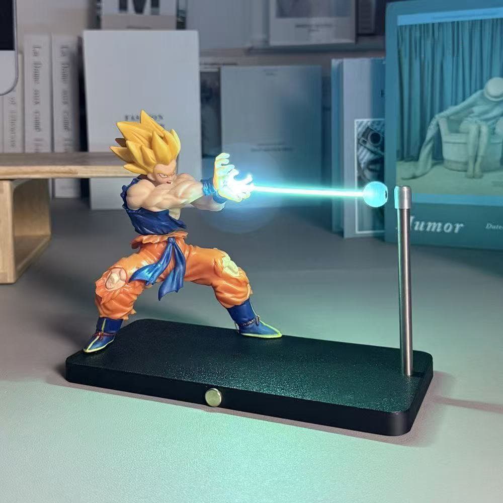 NIKOLEROY Goku Floating Night Light with Kamehameha Wave, Dragon Ball Collectible Figurine Ornament Gift for Men and Women