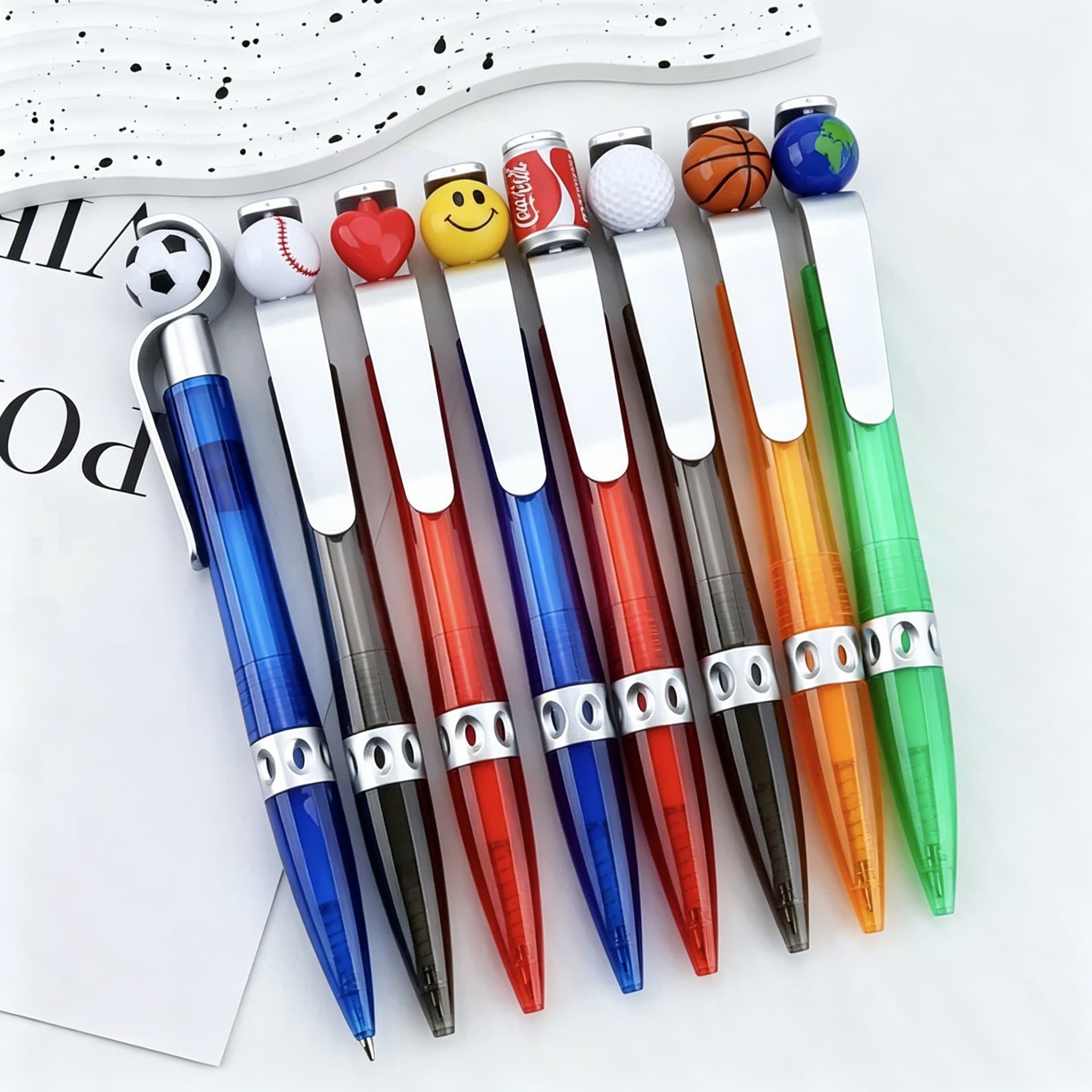 Football Basketball Ballpoint Pen New Creative Ball Love Coke Smiling Face Expression Various Gel Pens Spot Wholesale