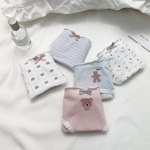 Cotton Cloud Special Offer Happy Bear Cartoon Women's Pure Cotton Skin-Friendly Cute Student Panties Wholesale