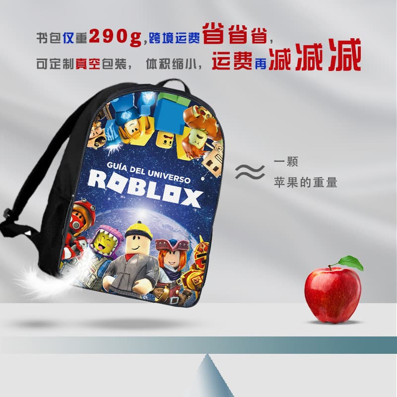 Roblox Backpack for Elementary Students, Large Capacity School Bag for Boys, Ergonomic Spine Protection for Middle Schoolers, Cartoon Backpack for Kindergarten