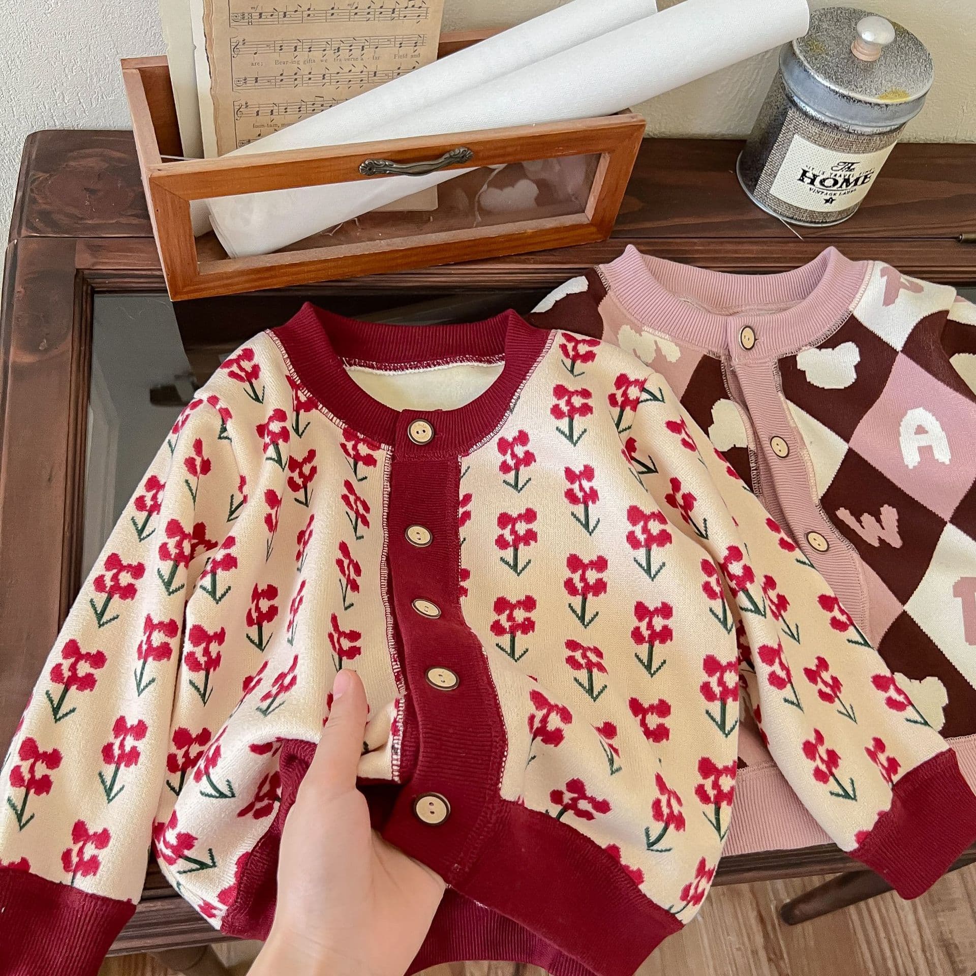 2026 Autumn/Winter New Kids' Versatile Knit Cardigan, Boys & Girls Baby Warm Thickened Outerwear Coat