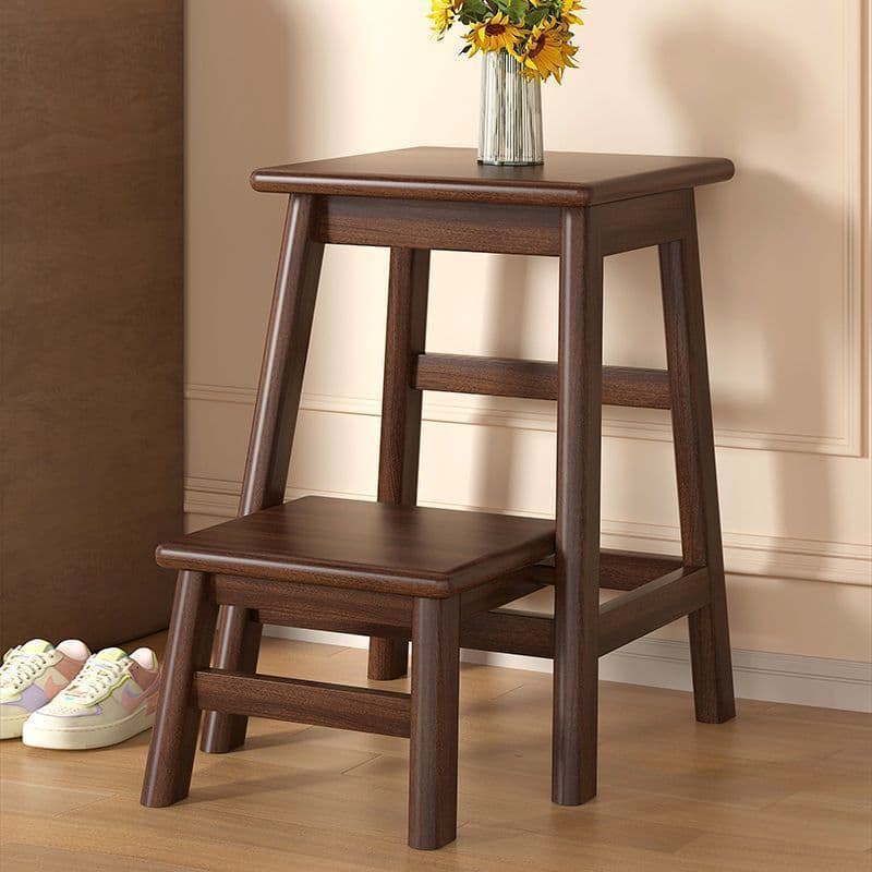 Solid Wood Folding Step Stool, Multi-functional for Living Room and Kitchen, Step Ladder for Changing Shoes