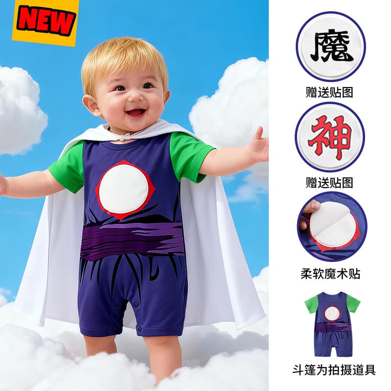 Summer anime infant clothes thin short-sleeved handsome baby crawling clothes foreign trade Japanese one-piece clothes