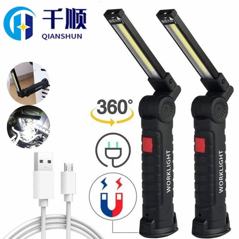 led work light folding rechargeable cob multifunctional magnet tent light outdoor flashlight car inspection light repair